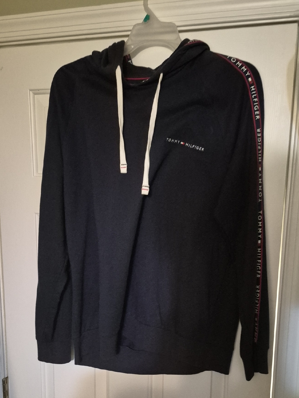 Tommy Hilfiger Navy Hoodie with Logo Tape